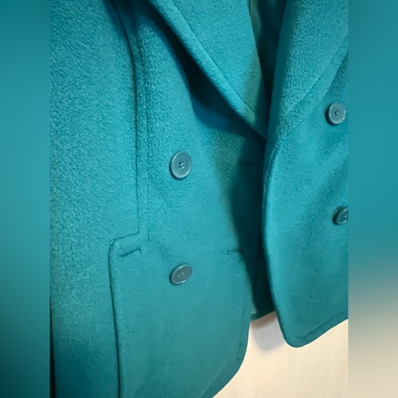 Sz Sm Liz Claiborne Teal Blue short double breasted jacket - Picture 3 of 12
